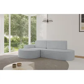 altdecor Eckcouch Samt mit Schlaffunktion 2-Sitzer Grau