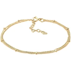 Armband ELLI "Kugeln Layer Kettchen Basic 925er Silber" Gr. 16, gold, Armbänder, Damen, 16cm, ohne Stein, Silber 925 (Sterlingsilber)