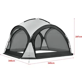 pro.tec Kuppelpavillon Grästorp 3,45 x 3,45 m Grau