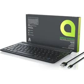 Aplic Bluetooth Tastatur mit Tablet Halterung für iOS, Android, Windows QWERTZ Layout / mit Akku - Schwarz