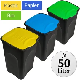 DEUBA Mülleimer 50 l Mehrfarbig