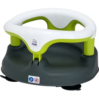 Rotho Babydesign Baby Badesitz 20429-0221-01, grau/weiß/grün - Rutschfeste und hoher Sitzkomfort mit Kindersicherung - Sitzhilfe -
