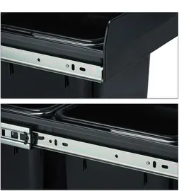 Relaxdays Einbaumülleimer 2-fach 8 l Schwarz