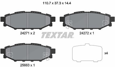 Textar Bremsbelagsatz, Scheibenbremse [Hersteller-Nr. 2427101] für Subaru, Toyota