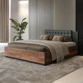 petits-meubles Alec 140 x 200 cm Braun/Schwarz