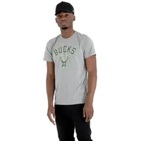 New Era Nba Regular Milwakee Bucks Kurzarm-t-shirt - Grey