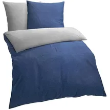 Traumschlaf Melange marine/grau 200 x 200 cm + 2 x 80 x 80 cm