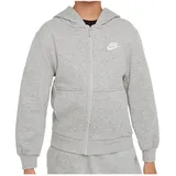 Fleece French Terry Kapuzenjacke Kinder 063 dk grey heather/base grey/white M 137-147 cm