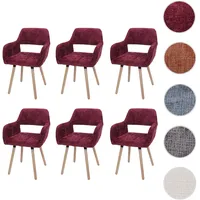 Mendler 6er-Set Esszimmerstuhl HWC-A50 II, Küchenstuhl Polsterstuhl, Holz Stoff/Textil