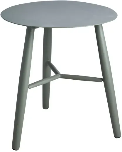 Gartenbeistelltisch Vannes aus Aluminium, modern rund, hellgrün, Ø 45 cm, pulverbeschichtet
