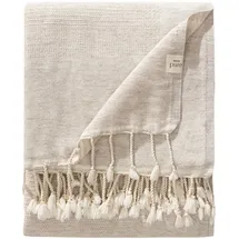 benuta pure Decke, Beige, 140x200 cm, - Moderner Kurzflor-Teppich für Wohnzimmer