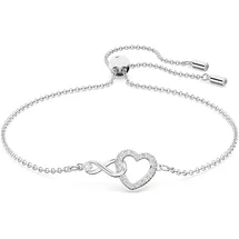 Swarovski Hyperbola Armband Unendlichzeichen und Herz Weiss Rhodiniert