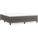 vidaXL Boxspringbett mit Matratze Grau 160x200 cm Kunstleder1380242