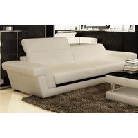 JVmoebel Sofa Ledersofa Couch Wohnlandschaft 3 Sitzer Design Modern Sofa 5136_3ER weiß