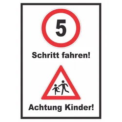 Schritt fahren Achtung Kinder Schild A0 (841x1189mm)