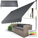 Juskys Klemmmarkise Kapstadt 400 x 120 cm Grau