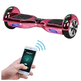 ROBWAY W1 Hoverboard für Erwachsene und Kinder, 6,5 Zoll, Self-Balance, Bluetooth, App, 700 Watt, LEDs (Pink Chrom 2.0)