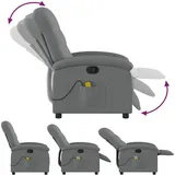vidaXL Massagesessel Dunkelgrau Stoff 93 x 101 x 93 cm Grau mit Fernbedienung