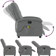 vidaXL Massagesessel Dunkelgrau Stoff 93 x 101 x 93 cm Grau mit Fernbedienung