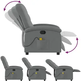 vidaXL Massagesessel Dunkelgrau Stoff 93 x 101 x 93 cm Grau mit Fernbedienung