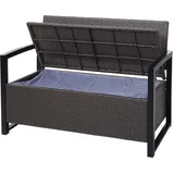 MCW Poly-Rattan 2er Sitzbank F39 Grau-meliert Kissen Grau