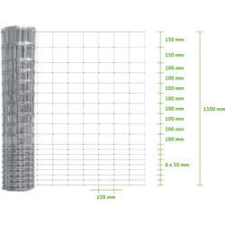 MR-Shop Wildzaun Knotengeflecht 150/19/15 M