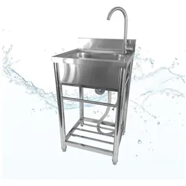 Lemodo Spültisch freistehend mit Kalt Warm Anschluss, M