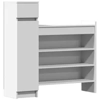 VidaXL Schuhschrank Weiß 100,5x28x100 cm Holzwerkstoff