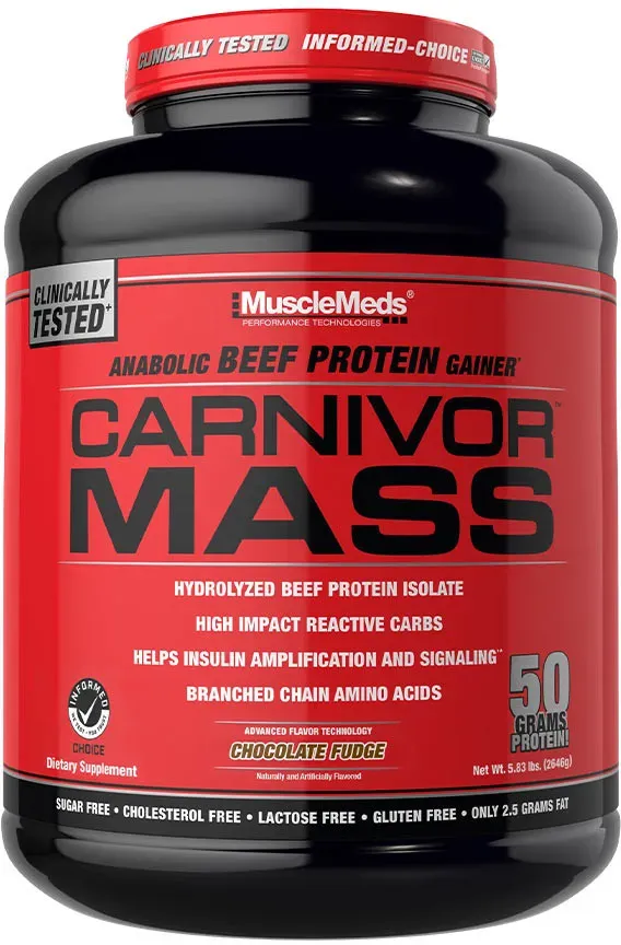 MuscleMeds Carnivor(TM) Mass 100% Beef Protein Mass Gainer (2646 g, Schokoladen Toffee)