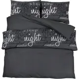 vidaXL Bettwäsche-set Schwarz 200x220 Cm Baumwolle Vidaxl