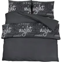 vidaXL Bettwäsche-set Schwarz 200x220 Cm Baumwolle Vidaxl