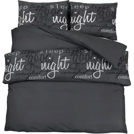 vidaXL Bettwäsche-set Schwarz 200x220 Cm Baumwolle Vidaxl