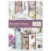 ITD Collection RP018 Reispapier, Beautiful Flowers, 29,7 x 21 cm