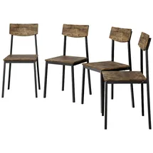 Vicco Esszimmerstuhl Fyrk, Schwarz/Eiche rustikal, 44 x 41 cm 4er Set