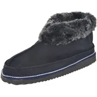 Sonia Originelli Hüttenhausschuh Lammfell Schaffell Leder Fellkranz Feste Sohle Farbe Marineblau, Größe 39 - 39 EU