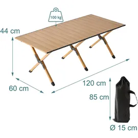 Relaxdays Campingtisch Klappbar Holzoptik Braun