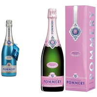 Pommery Royal Blue Sky Champagner Drinking on Ice (1 x 0.75 l) & Brut Rose Champagner mit Geschenkverpackung (1 x 0,75 l)