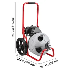 Vevor Rohrreinigungsmaschine φ9,5 mm x 22 m