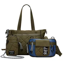 Desigual Shopper Reprise Modularis Braided khaki