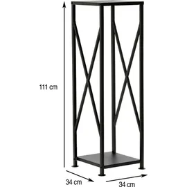 TRIZERATOP Kaminholzregal Pulverbeschichteter Stahl 34 x 34 x 111 cm Schwarz