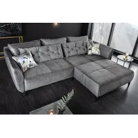 Riess-Ambiente Ecksofa MARRAKESCH 245cm grau Samt Metallfüße inklusive Kissen