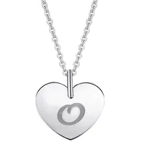 Kettenanhänger ONE ELEMENT "Herz Buchstaben Anhänger aus 333 Weißgold", silber, Schmuckanhänger, Damen, HerzmitGravurO, A, Gold Weißgold 333, Gold, Weißgold 333, Kettenanhänger, das perfekte Geburtstagsgeschenk für Frau und Mann