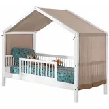 58 aufm Kessel Hausbett Keeley 90 x 200 cm Buche massiv lackiert weiß