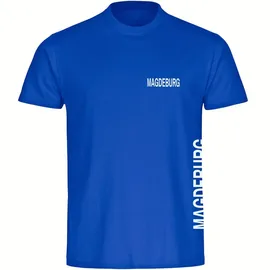 multifanshop Kinder T-Shirt - Magdeburg - Brust & Seite - Druck weiß - Kind