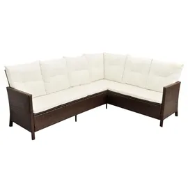 vidaXL Polyrattan Lounge-Set mit Auflagen 4-tlg. braun 43095