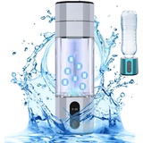 Wasserstoff-Wasserflaschengenerator, bis zu 6000–8000 PPB, tragbare Wasserstoff-Wasserionisiermaschine, 208 ml, wiederaufladbarer Wasserstoff-Wasserbereiter mit PEM-Technologie für Reisen im Silber