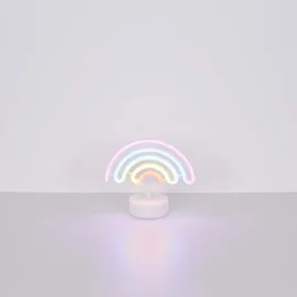 GLOBO Tischleuchte Neonleuchte Regenbogen Deko Spielzimmerlampe Batterie LED H 19,5 cm