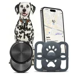 GPS Tracker für Hunde ohne ABO, kompatibel mit Apple „Wo ist?“, mit Silikonhülle für Hundehalsban(2 Packs)