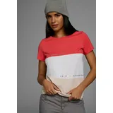 KangaROOS Colorblock T-Shirt Beige/Rot 48/50
