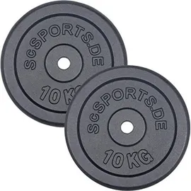 ScSPORTS Hantelscheiben Set Hantelscheibe 20 kg schwarz